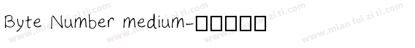 Byte Number medium字体转换